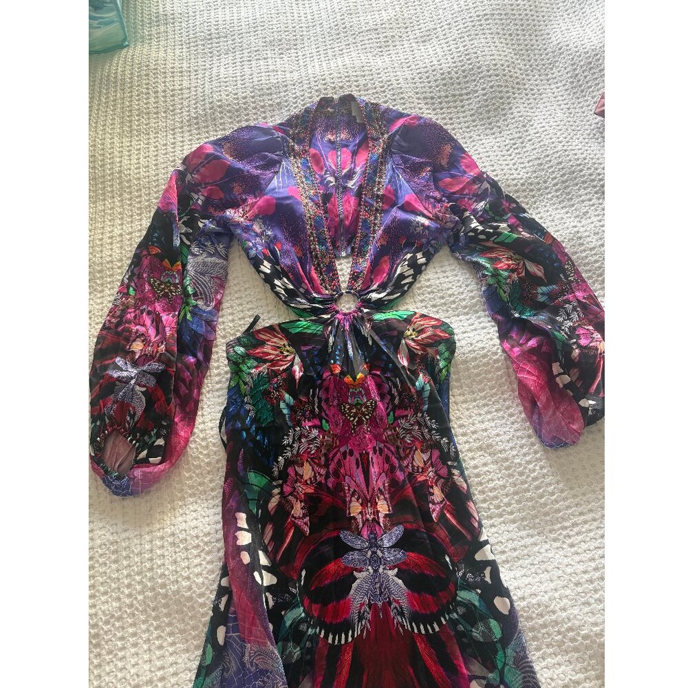 Camilla Purple & Pink Floral-Print Silk Maxi Dress - Picture 3 of 16